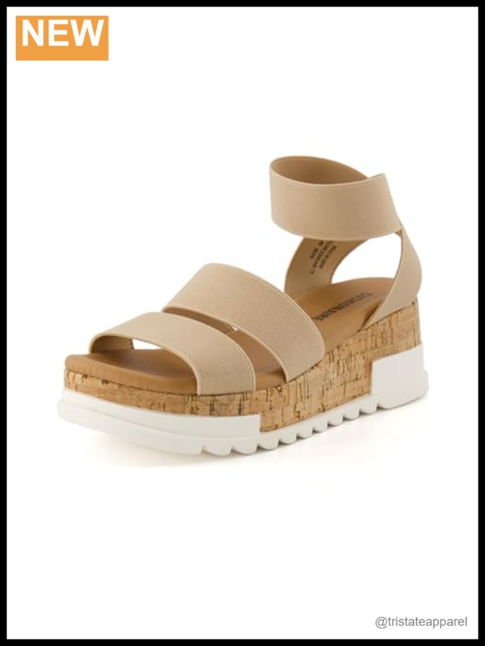 Cork Wedge Sandals Memory Foam Insole Slip On Open Toe Platform